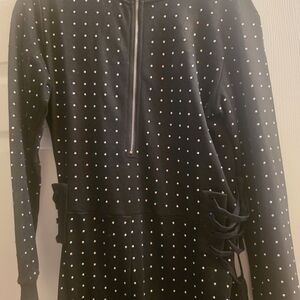 Black Studded Long Sleeve Top